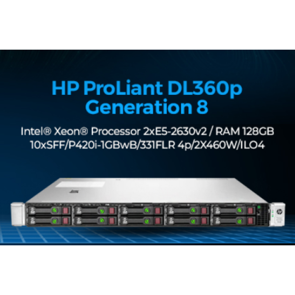 Server HP DL360P G8 / Xeon 2xE5-2630v2 / 24 cores / 128GB RAM / 4.5TB HD (5x900GB SAS HD)