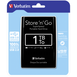 Εξωτερικός δίσκος Verbatim Store n Go 2,5" 1TB USB 3.0 μαύρο 53023