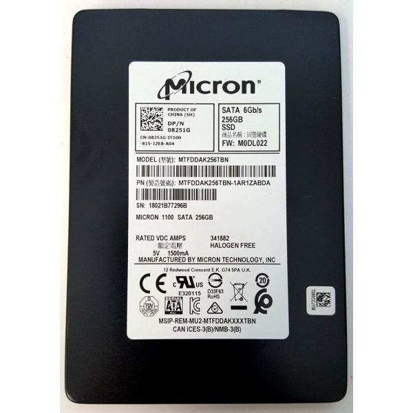 Σκληρός Δίσκος Micron SSD SATA 3 2.5" 256GB 3GB/SEC
